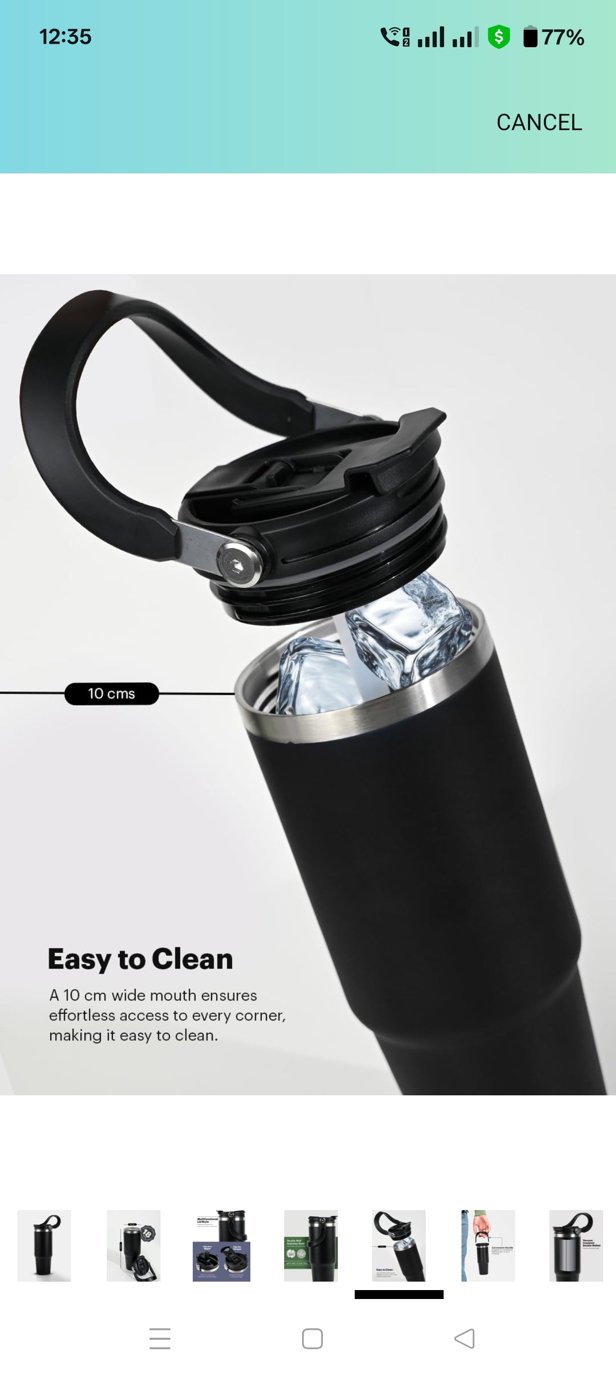 Customized Stainless Steel Tumbler with Handle & Lid | Double Wall Vacuum Insulated Hot & Cold Coffee Mug | Leak Proof Mug, Travel Cup for Office, Gym, Commute (Black, 1200 ml)