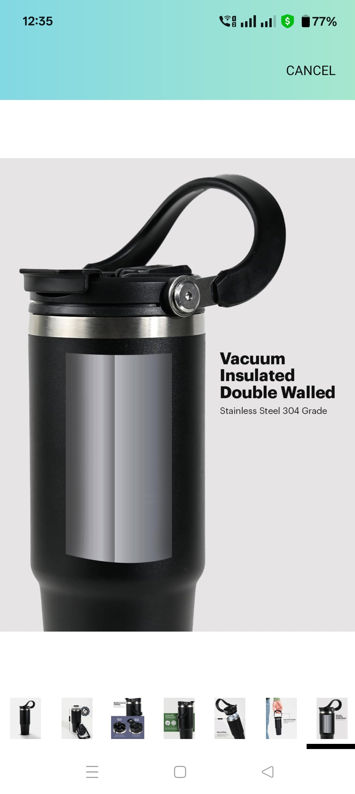 Customized Stainless Steel Tumbler with Handle & Lid | Double Wall Vacuum Insulated Hot & Cold Coffee Mug | Leak Proof Mug, Travel Cup for Office, Gym, Commute (Black, 1200 ml)