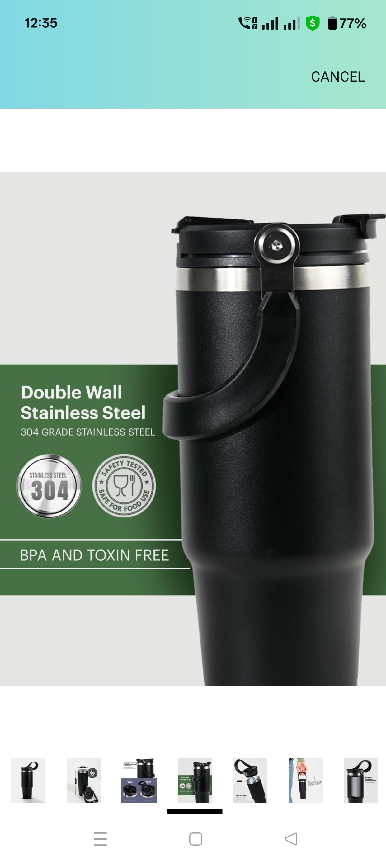 Customized Stainless Steel Tumbler with Handle & Lid | Double Wall Vacuum Insulated Hot & Cold Coffee Mug | Leak Proof Mug, Travel Cup for Office, Gym, Commute (Black, 1200 ml)