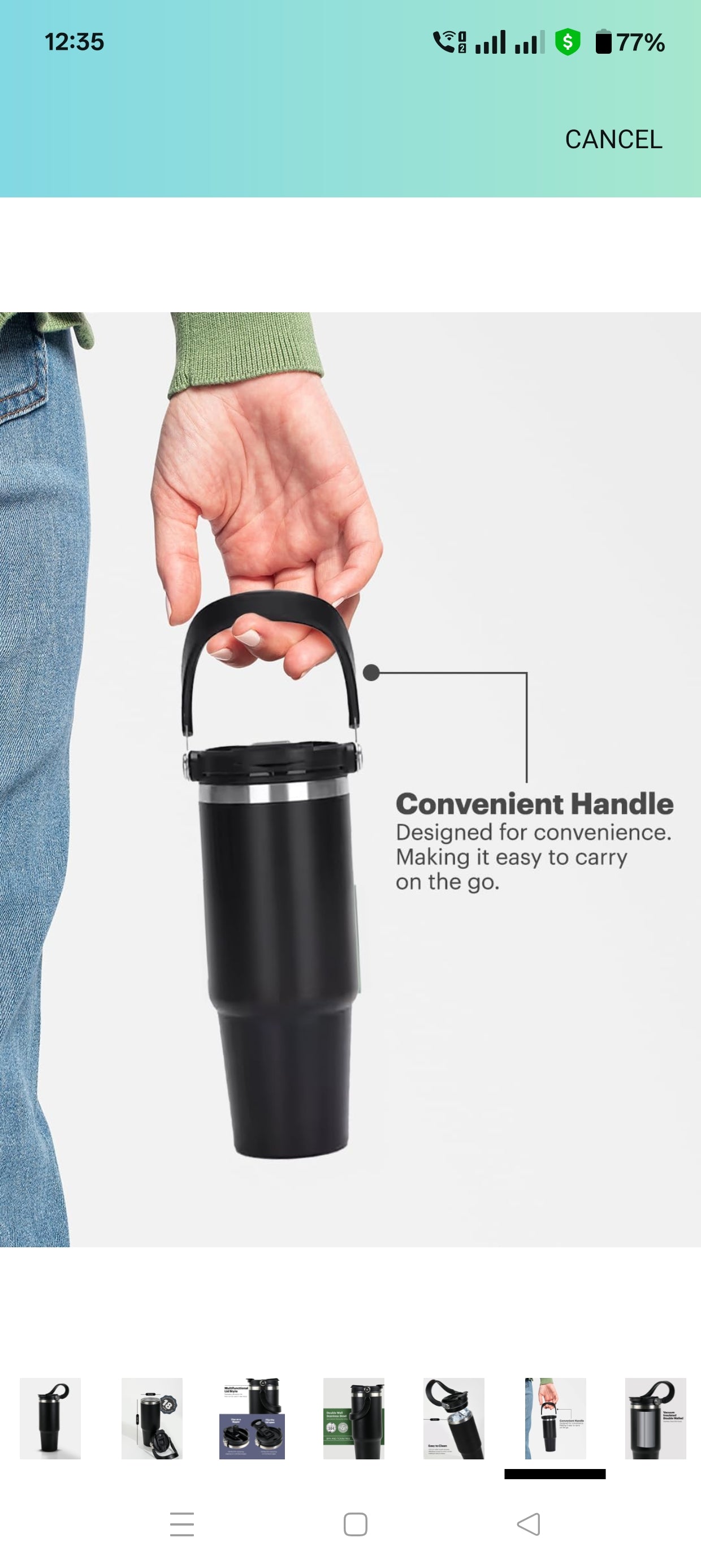 Customized Stainless Steel Tumbler with Handle & Lid | Double Wall Vacuum Insulated Hot & Cold Coffee Mug | Leak Proof Mug, Travel Cup for Office, Gym, Commute (Black, 1200 ml)