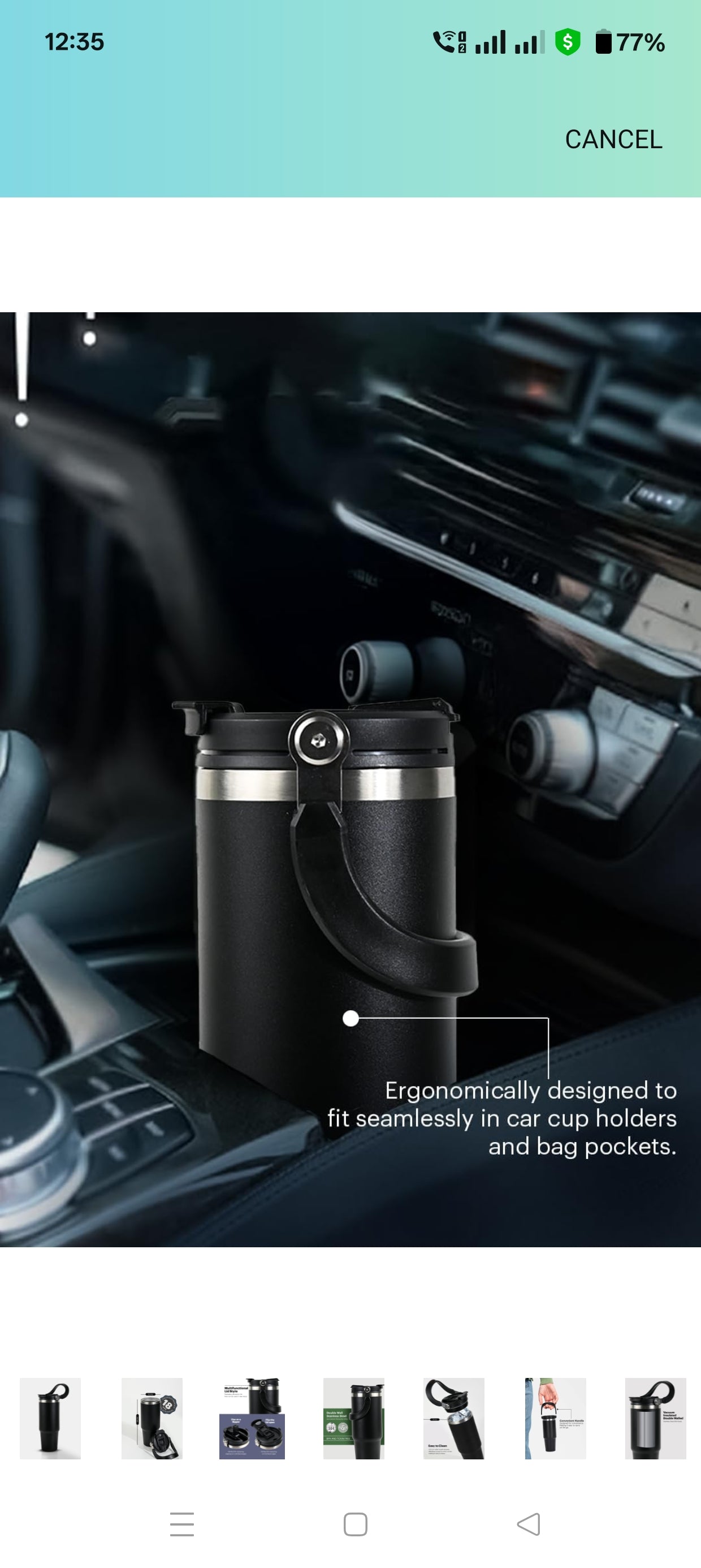 Customized Stainless Steel Tumbler with Handle & Lid | Double Wall Vacuum Insulated Hot & Cold Coffee Mug | Leak Proof Mug, Travel Cup for Office, Gym, Commute (Black, 1200 ml)
