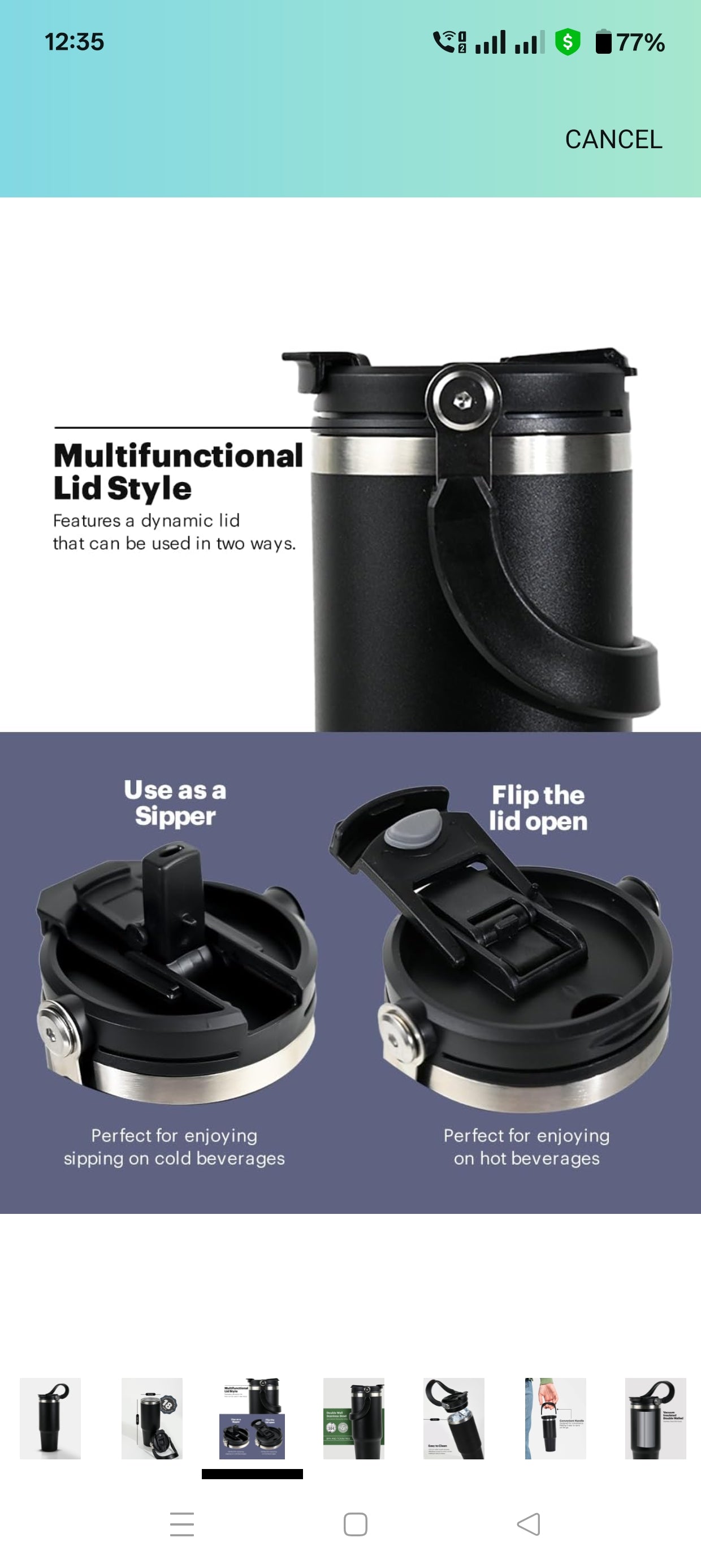 Customized Stainless Steel Tumbler with Handle & Lid | Double Wall Vacuum Insulated Hot & Cold Coffee Mug | Leak Proof Mug, Travel Cup for Office, Gym, Commute (Black, 1200 ml)